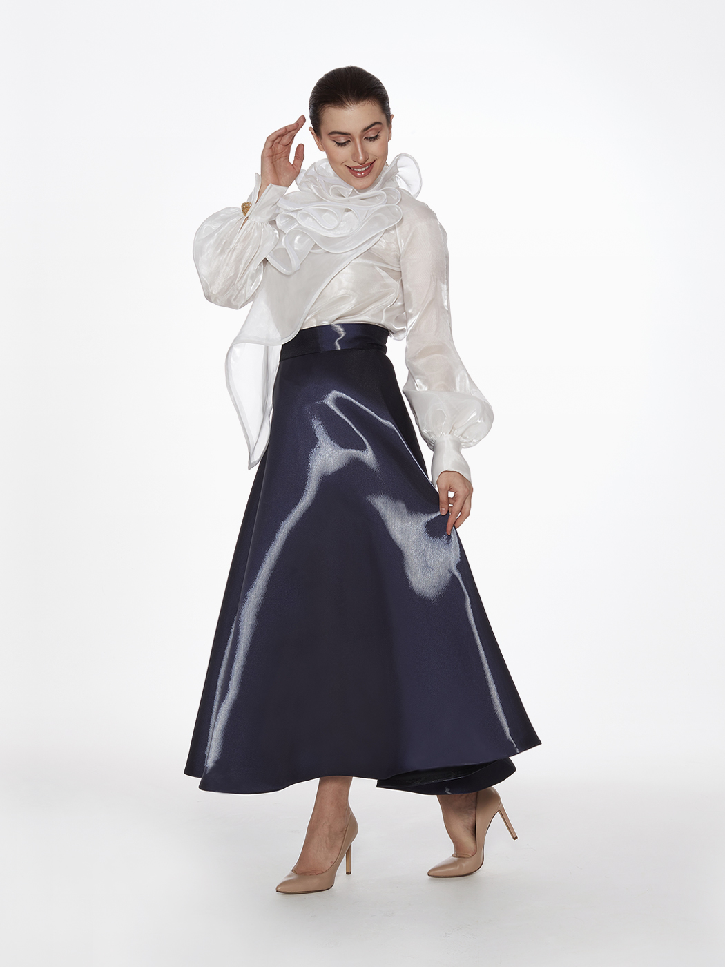 PURPLE SKIRT & WHITE SHIRT